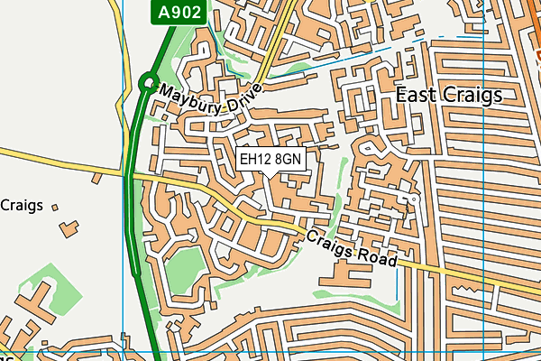 EH12 8GN map - OS VectorMap District (Ordnance Survey)