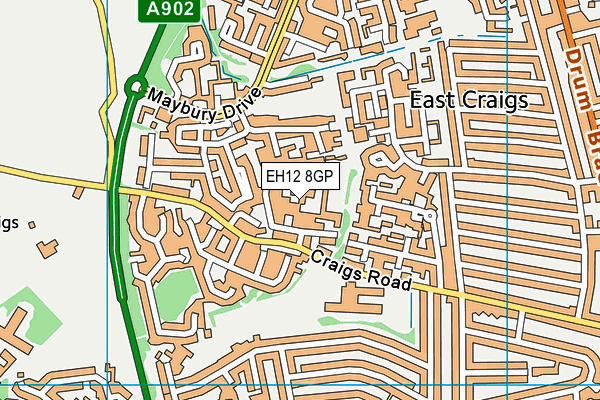 EH12 8GP map - OS VectorMap District (Ordnance Survey)