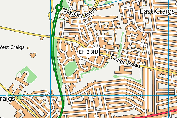 EH12 8HJ map - OS VectorMap District (Ordnance Survey)