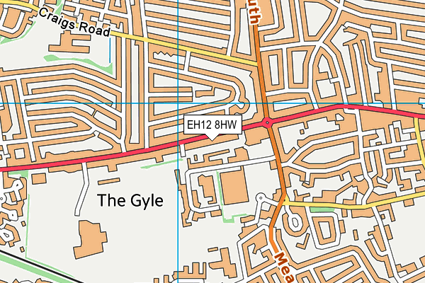 EH12 8HW map - OS VectorMap District (Ordnance Survey)