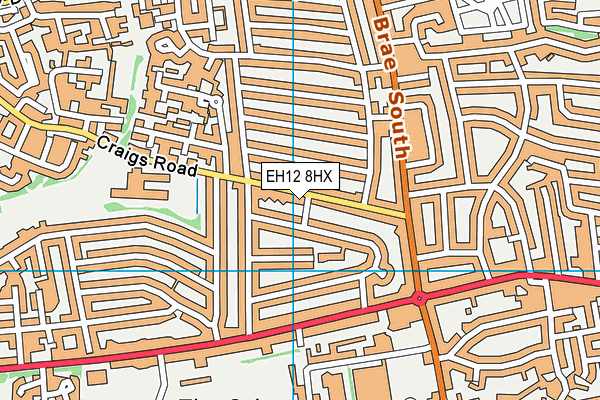 EH12 8HX map - OS VectorMap District (Ordnance Survey)