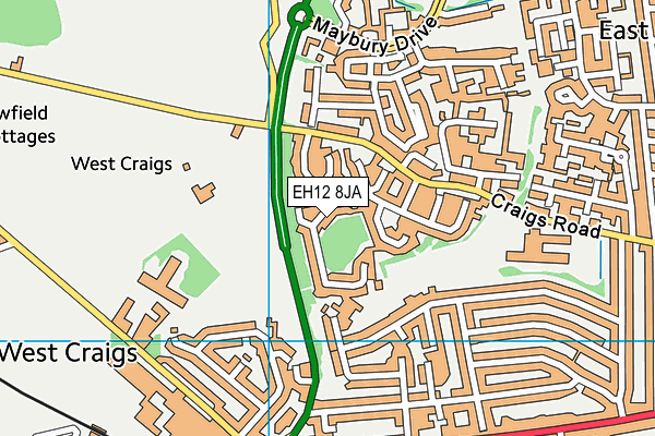 EH12 8JA map - OS VectorMap District (Ordnance Survey)