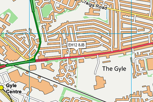 EH12 8JB map - OS VectorMap District (Ordnance Survey)