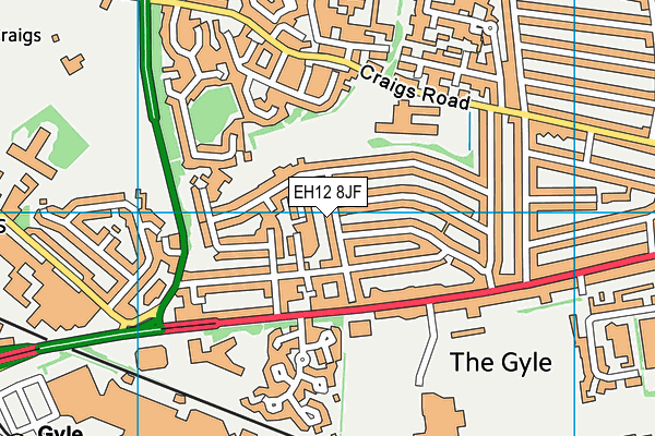 EH12 8JF map - OS VectorMap District (Ordnance Survey)