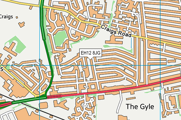 EH12 8JG map - OS VectorMap District (Ordnance Survey)