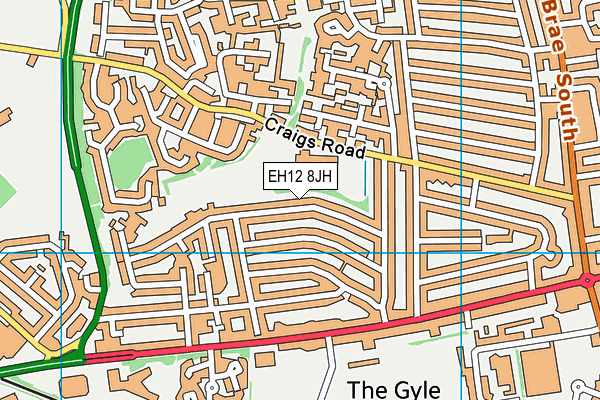 EH12 8JH map - OS VectorMap District (Ordnance Survey)