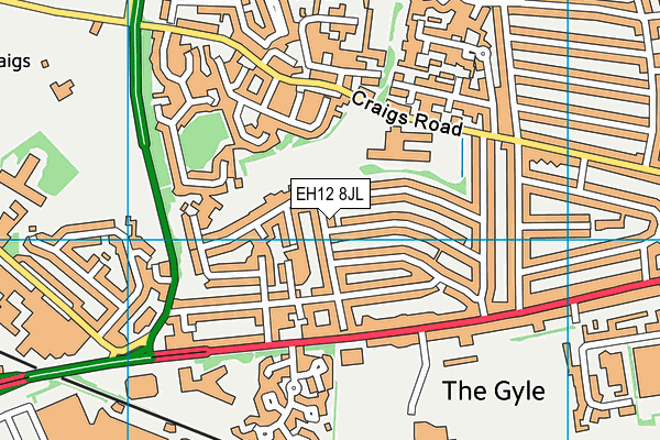 EH12 8JL map - OS VectorMap District (Ordnance Survey)