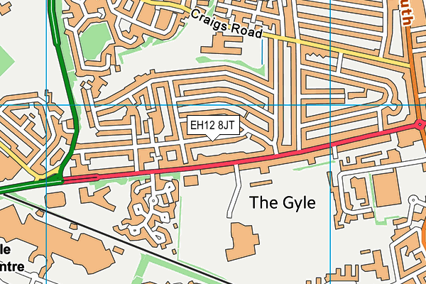 EH12 8JT map - OS VectorMap District (Ordnance Survey)