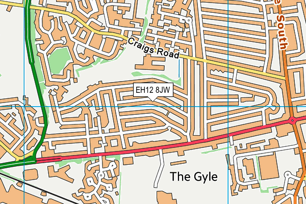 EH12 8JW map - OS VectorMap District (Ordnance Survey)