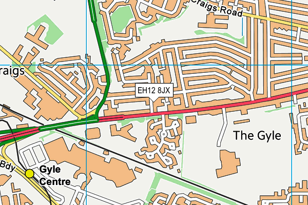 EH12 8JX map - OS VectorMap District (Ordnance Survey)