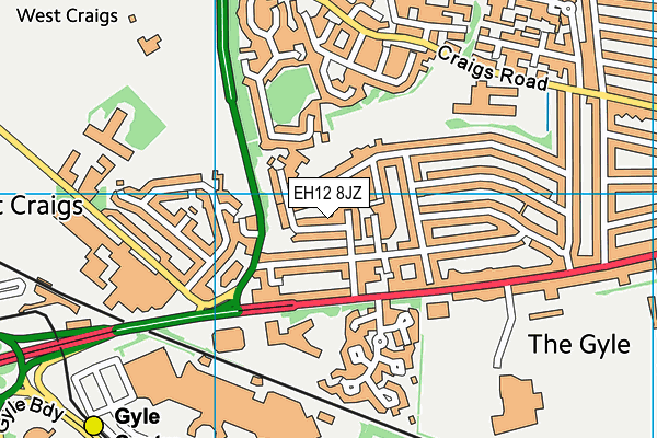 EH12 8JZ map - OS VectorMap District (Ordnance Survey)