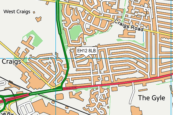 EH12 8LB map - OS VectorMap District (Ordnance Survey)