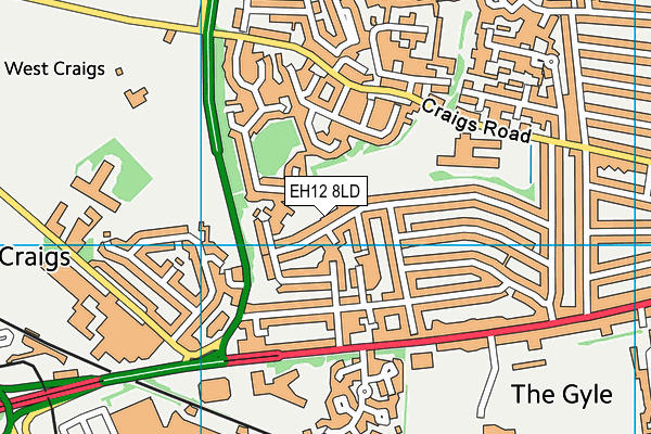 EH12 8LD map - OS VectorMap District (Ordnance Survey)