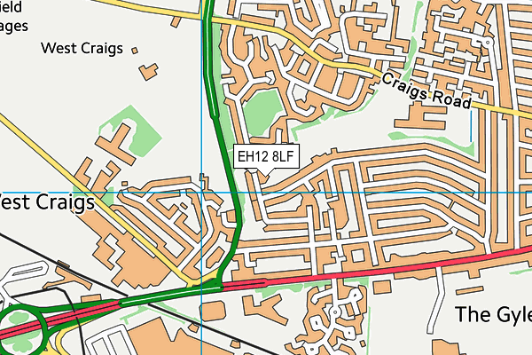 EH12 8LF map - OS VectorMap District (Ordnance Survey)