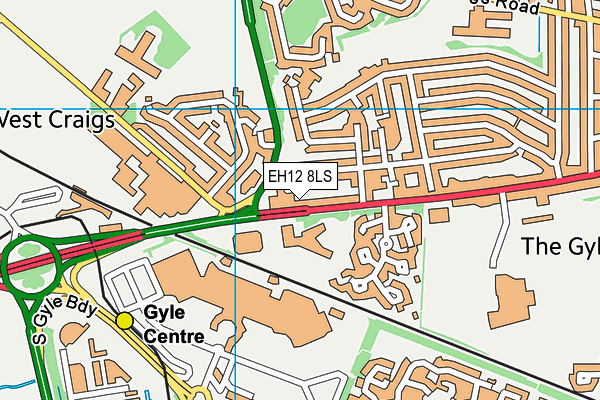 EH12 8LS map - OS VectorMap District (Ordnance Survey)