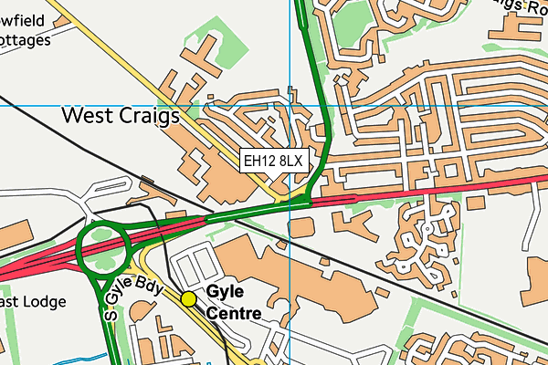 EH12 8LX map - OS VectorMap District (Ordnance Survey)