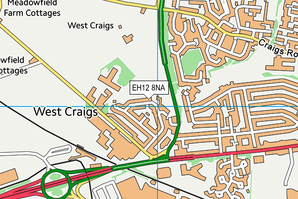 EH12 8NA map - OS VectorMap District (Ordnance Survey)