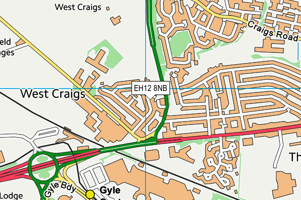 EH12 8NB map - OS VectorMap District (Ordnance Survey)