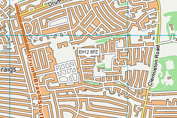 EH12 8PZ map - OS VectorMap District (Ordnance Survey)