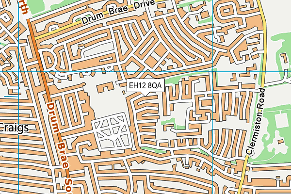 EH12 8QA map - OS VectorMap District (Ordnance Survey)