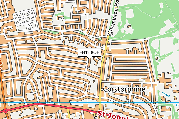 EH12 8QE map - OS VectorMap District (Ordnance Survey)