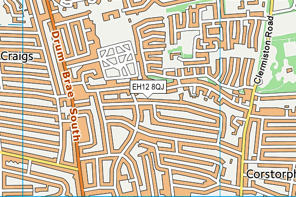 EH12 8QJ map - OS VectorMap District (Ordnance Survey)