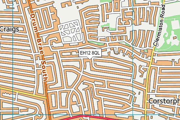 EH12 8QL map - OS VectorMap District (Ordnance Survey)