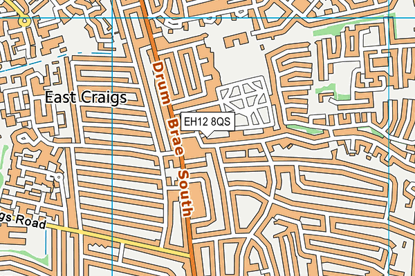 EH12 8QS map - OS VectorMap District (Ordnance Survey)