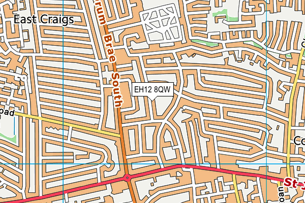 EH12 8QW map - OS VectorMap District (Ordnance Survey)