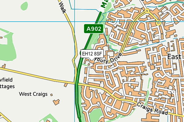 EH12 8SF map - OS VectorMap District (Ordnance Survey)