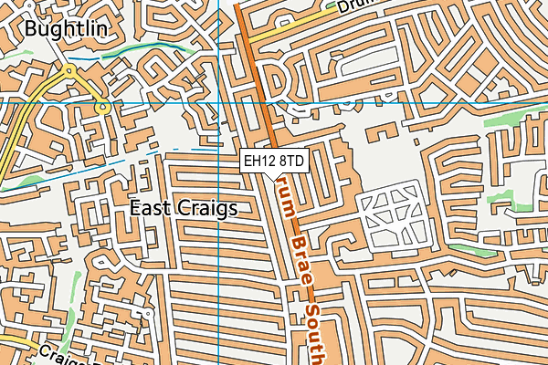 EH12 8TD map - OS VectorMap District (Ordnance Survey)