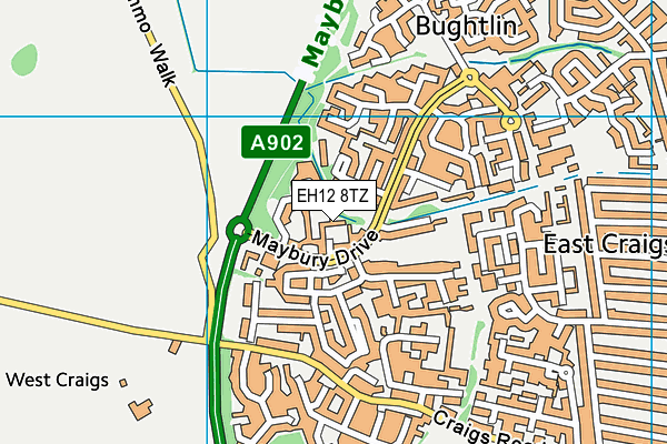 EH12 8TZ map - OS VectorMap District (Ordnance Survey)