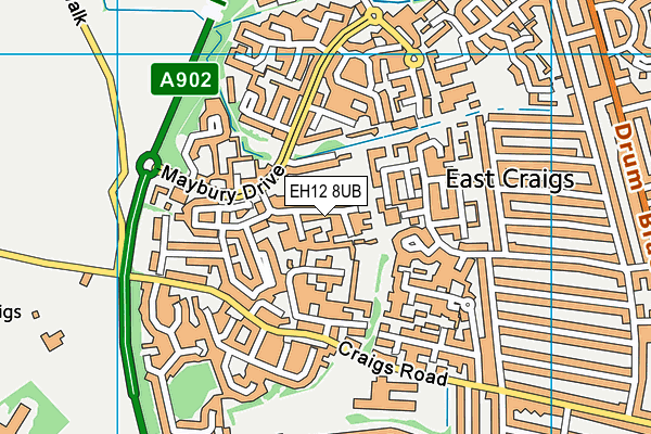 EH12 8UB map - OS VectorMap District (Ordnance Survey)