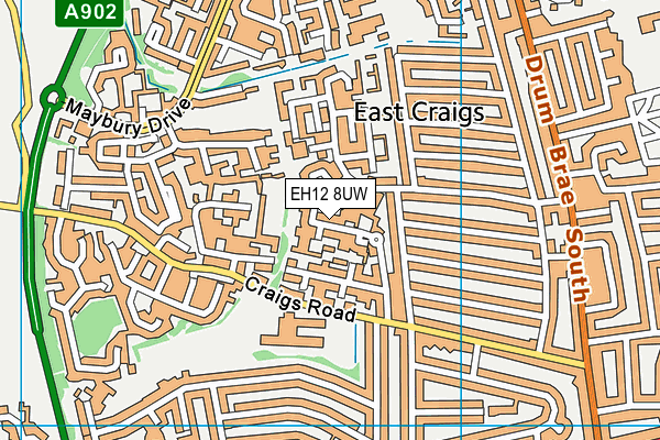 EH12 8UW map - OS VectorMap District (Ordnance Survey)