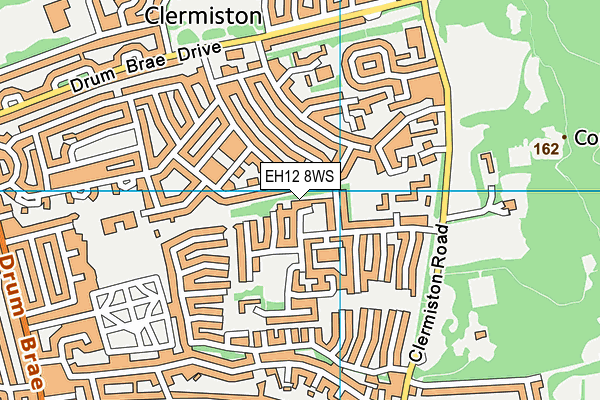 EH12 8WS map - OS VectorMap District (Ordnance Survey)