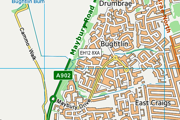 EH12 8XA map - OS VectorMap District (Ordnance Survey)