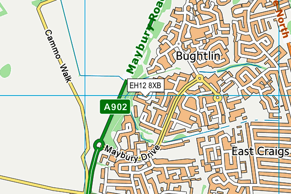 EH12 8XB map - OS VectorMap District (Ordnance Survey)