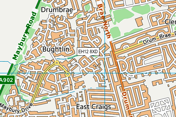 EH12 8XD map - OS VectorMap District (Ordnance Survey)