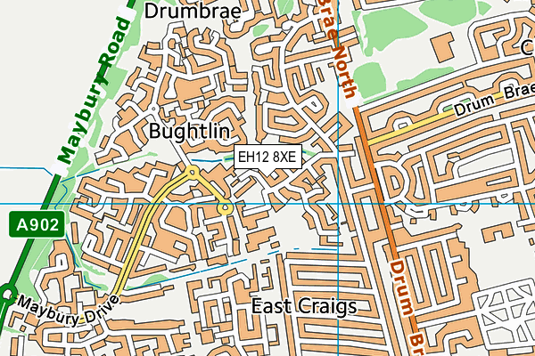 EH12 8XE map - OS VectorMap District (Ordnance Survey)