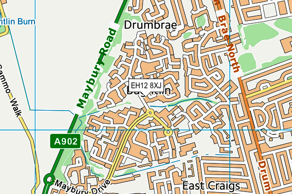 EH12 8XJ map - OS VectorMap District (Ordnance Survey)