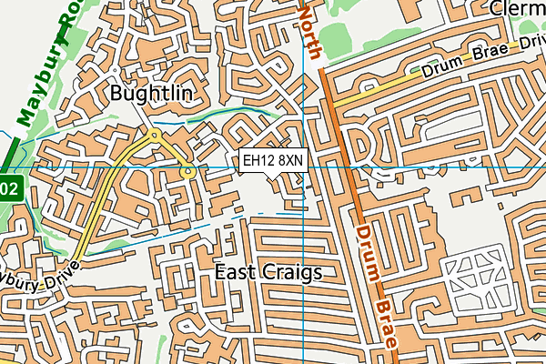 EH12 8XN map - OS VectorMap District (Ordnance Survey)