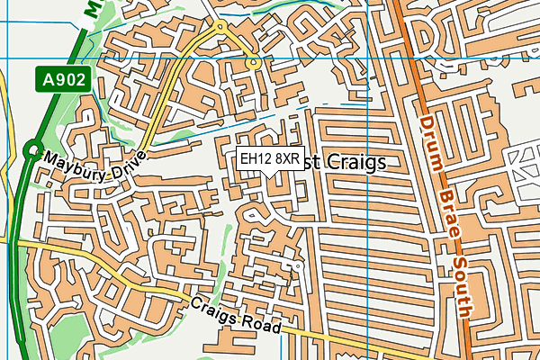 EH12 8XR map - OS VectorMap District (Ordnance Survey)