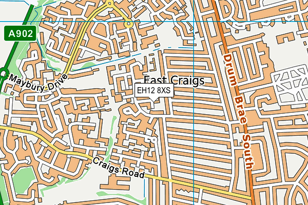 EH12 8XS map - OS VectorMap District (Ordnance Survey)