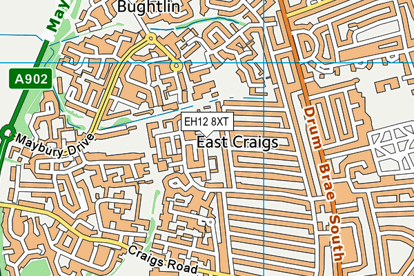 EH12 8XT map - OS VectorMap District (Ordnance Survey)