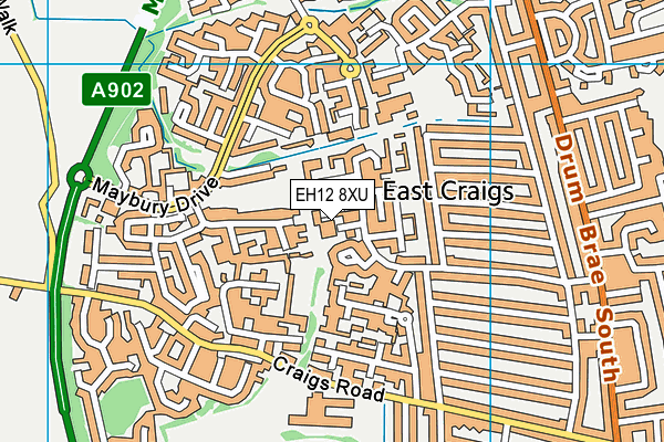 EH12 8XU map - OS VectorMap District (Ordnance Survey)