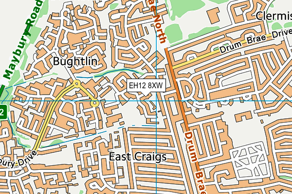EH12 8XW map - OS VectorMap District (Ordnance Survey)
