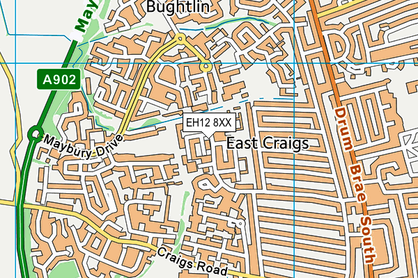 EH12 8XX map - OS VectorMap District (Ordnance Survey)