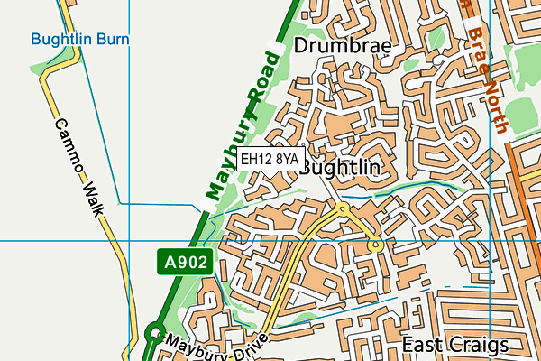 EH12 8YA map - OS VectorMap District (Ordnance Survey)