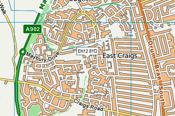 EH12 8YD map - OS VectorMap District (Ordnance Survey)