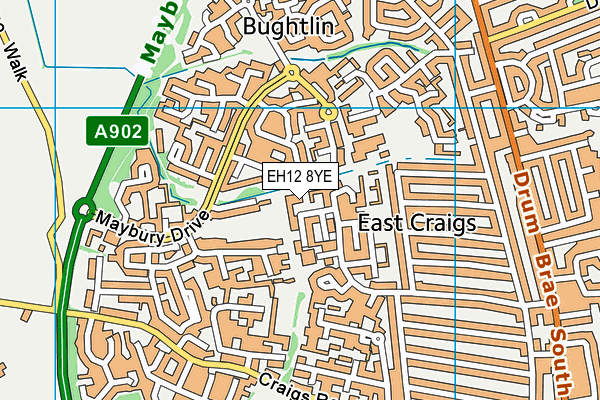 EH12 8YE map - OS VectorMap District (Ordnance Survey)